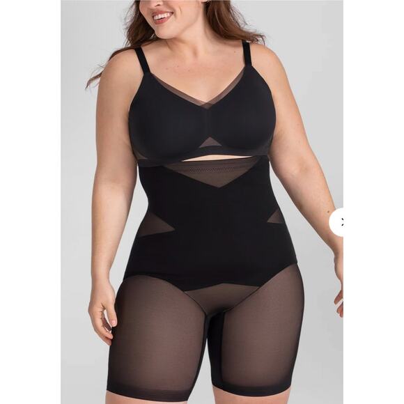 HoneyLove SuperPower Shapewear Shorts Womens Plus Size 1X Runway Black - Picture 1 of 8